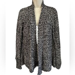 Black and white cardigan with open front size M